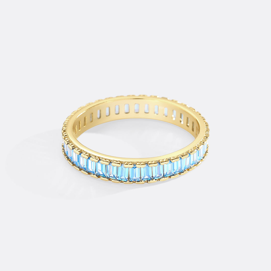 Mint & Lily Baguette Birthstone Eternity Band