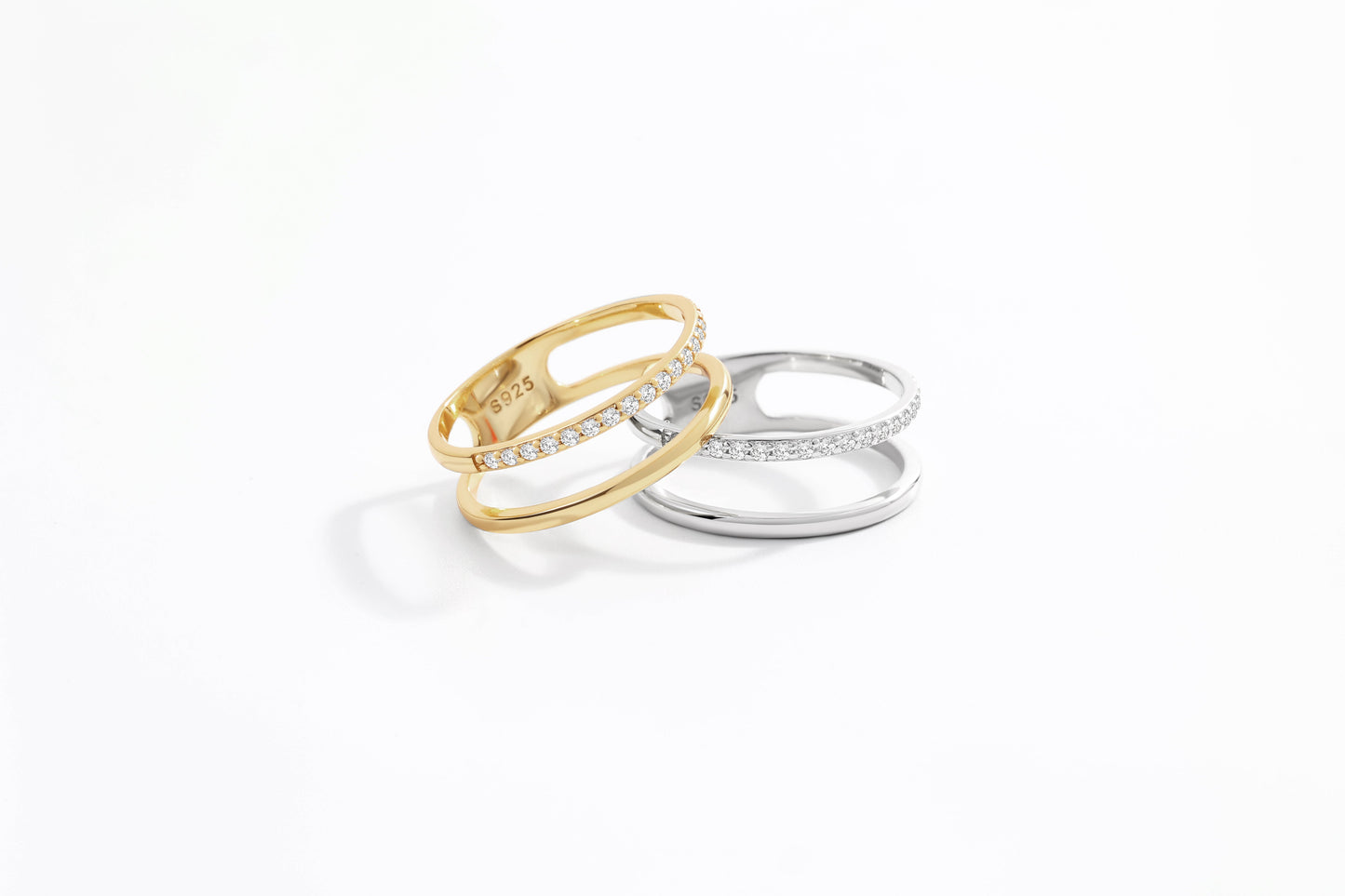 Mint & Lily Double Band Pave Ring