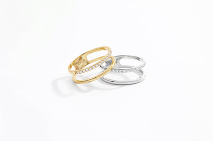 Mint & Lily Double Band Pave Ring
