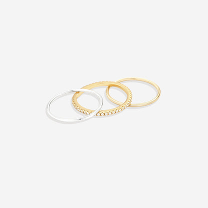 Mint & Lily Gold and Silver Stacking Ring Set