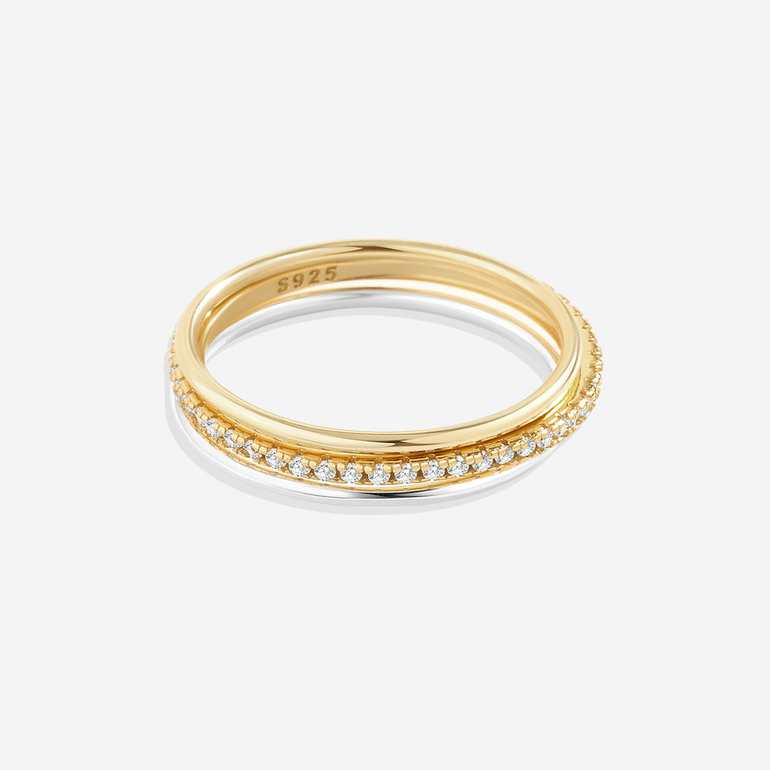 Mint & Lily Gold and Silver Stacking Ring Set