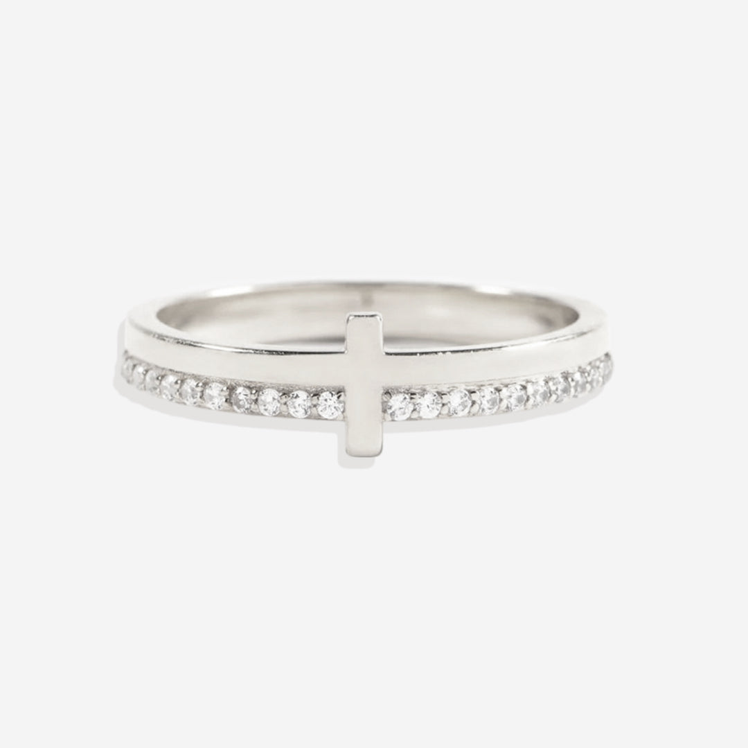 Mint & Lily Let God Be In Control Golden Cross Ring