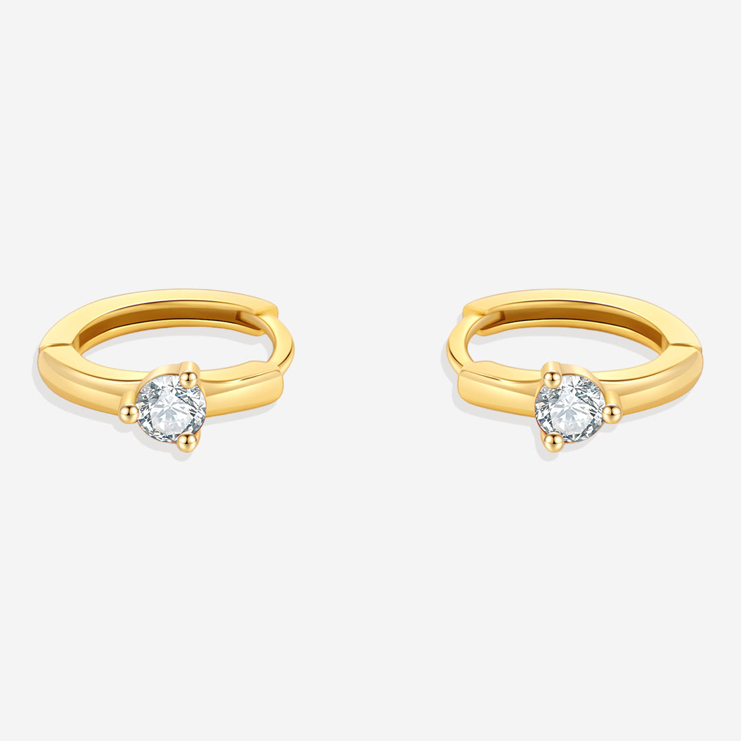 Mint & Lily Solitaire Birthstone Huggie Hoop Earrings
