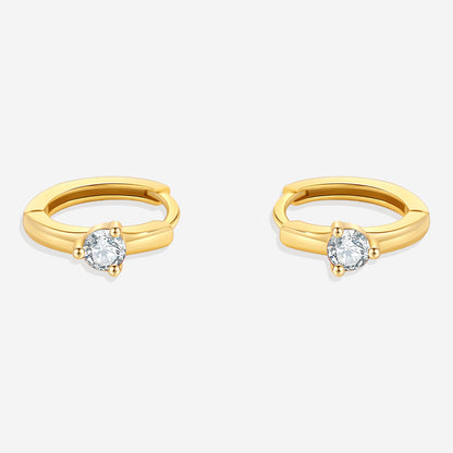Mint & Lily Solitaire Birthstone Huggie Hoop Earrings