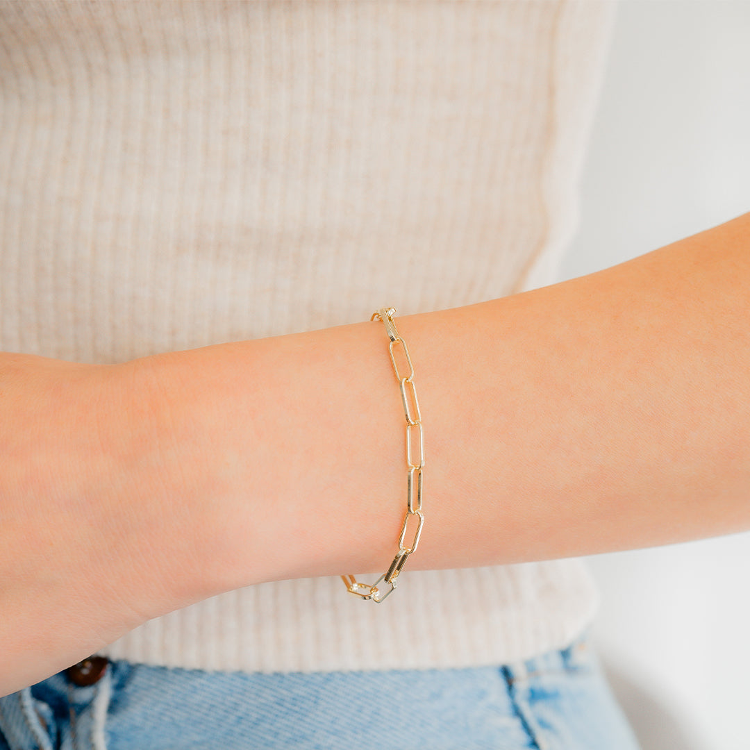 Mint & Lily Open Link Paperclip Chain Bracelet
