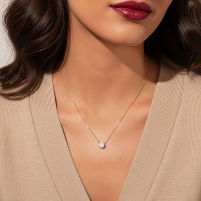 Mint & Lily Dainty Solitaire Pendant Necklace