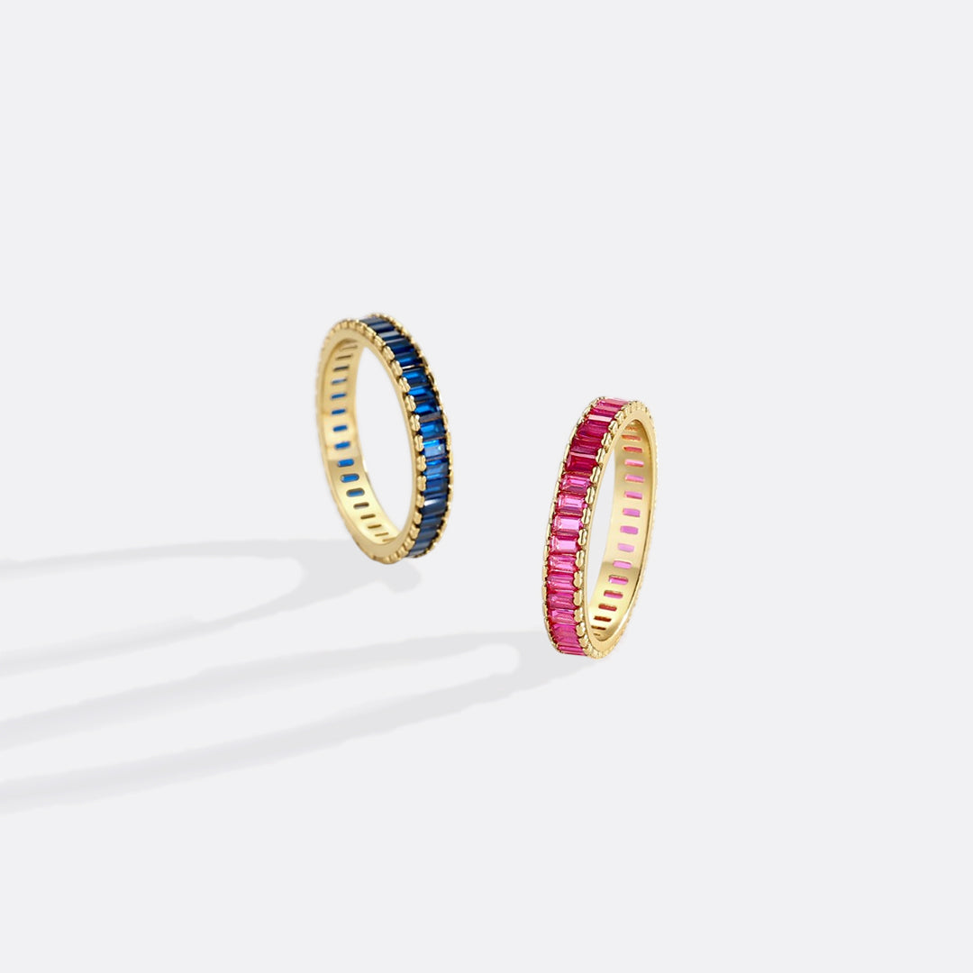 Mint & Lily Baguette Birthstone Eternity Band