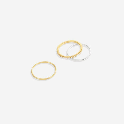 Mint & Lily Gold and Silver Stacking Ring Set