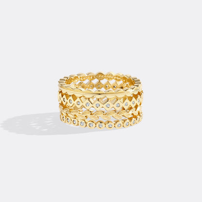 Mint & Lily Dainty Gold Mini Ring Set