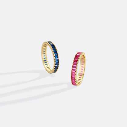 Mint & Lily Baguette Birthstone Eternity Band