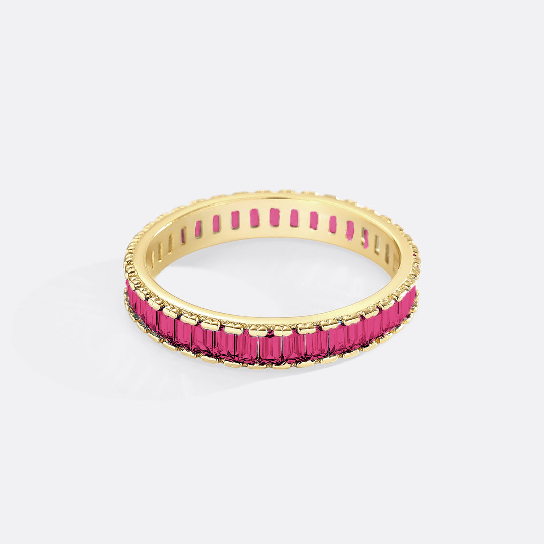 Mint & Lily Baguette Birthstone Eternity Band