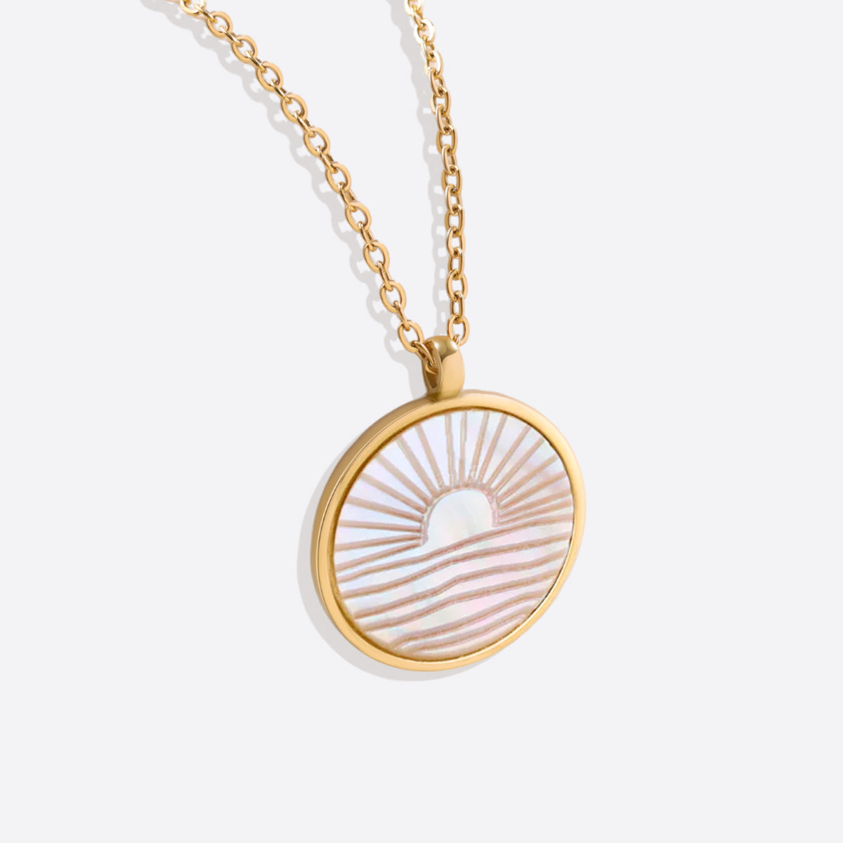 Mint & Lily Mother of Pearl Sunrise Pendant Necklace