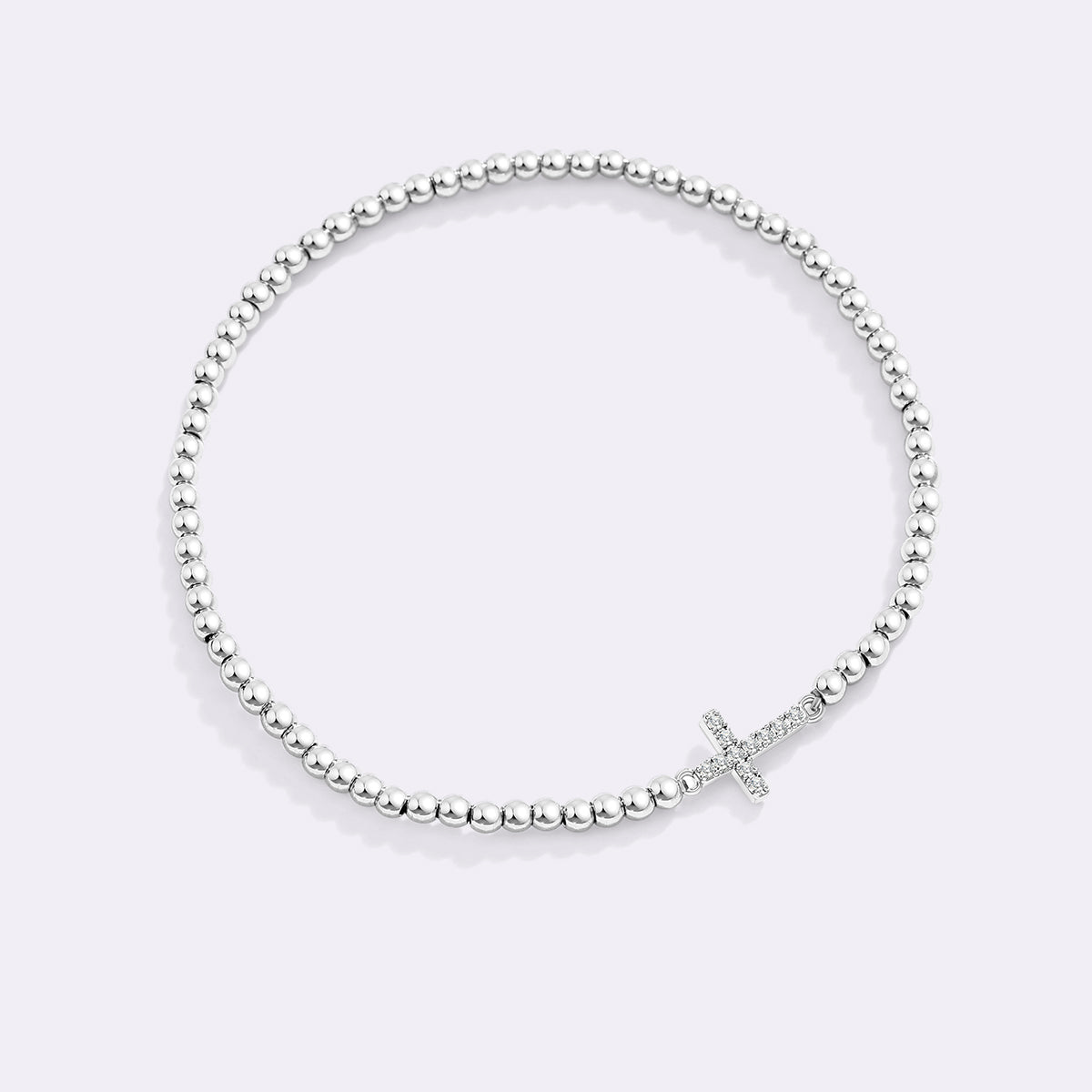 Mint & Lily Gold Beaded Cross Stretch Bracelet