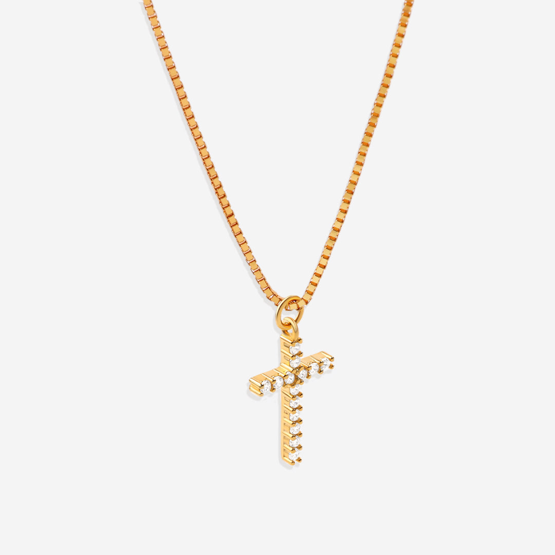 Mint & Lily Pave Cross Necklace