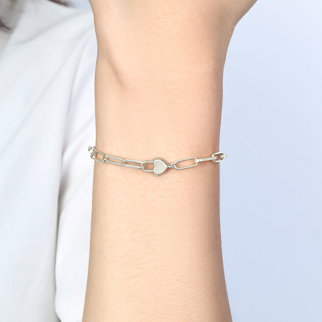 Mint & Lily Heart Padlock Bracelet