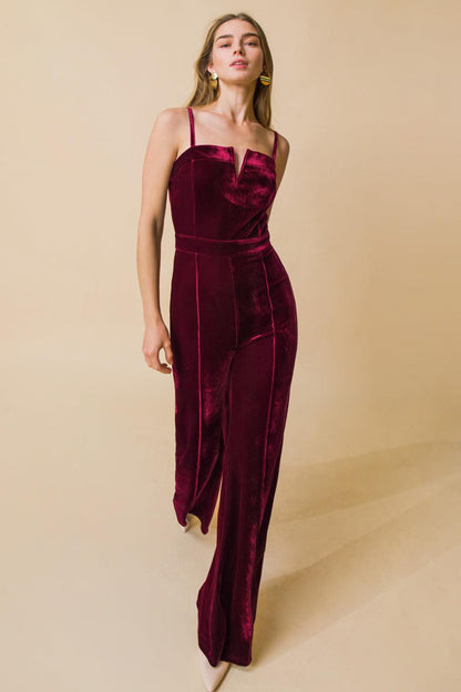 Blow a Kiss Velvet Jumpsuit