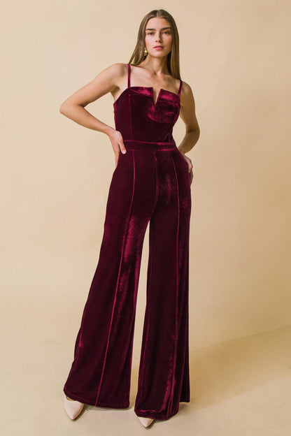 Blow a Kiss Velvet Jumpsuit