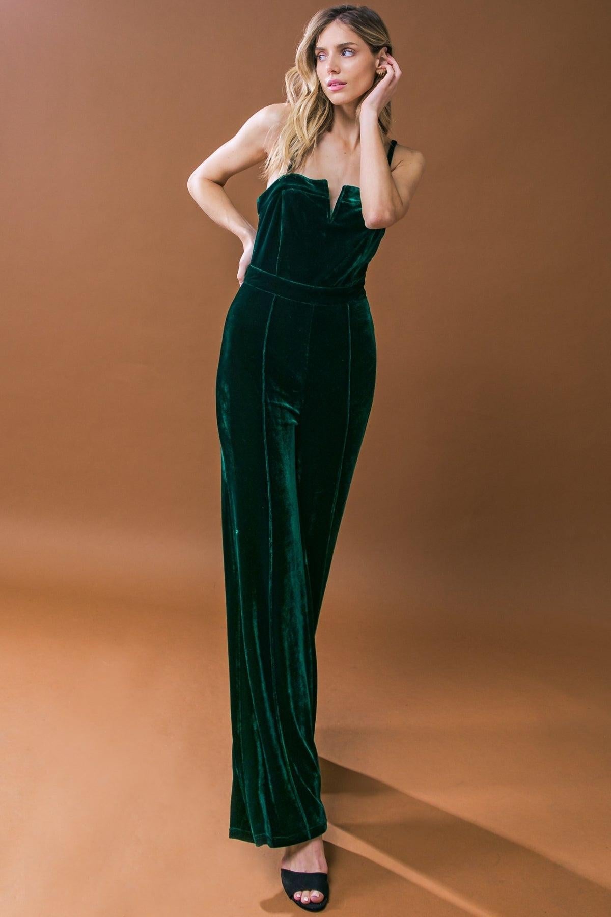 Blow a Kiss Velvet Jumpsuit