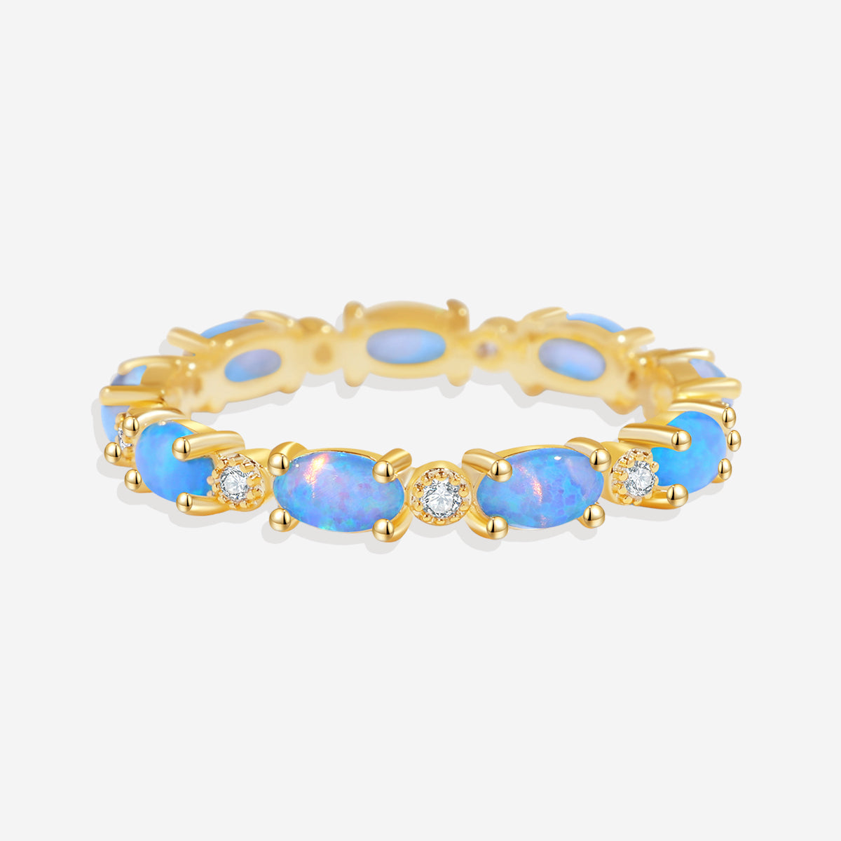Mint & Lily Eternity Fire Opal Ring
