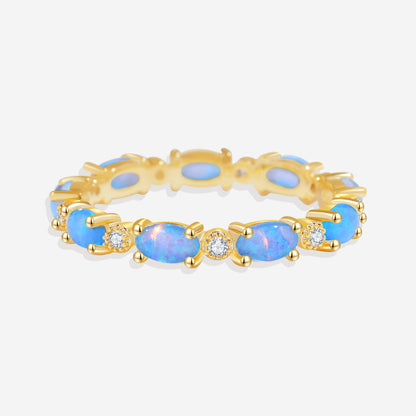 Mint & Lily Eternity Fire Opal Ring