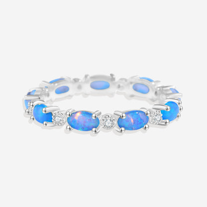 Mint & Lily Eternity Fire Opal Ring
