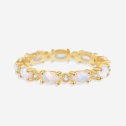 Mint & Lily Eternity Fire Opal Ring