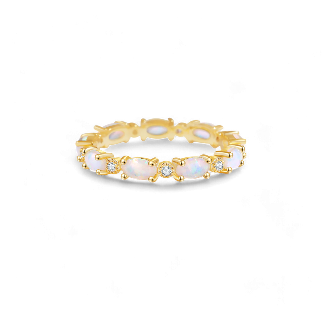 Mint & Lily Eternity Fire Opal Ring