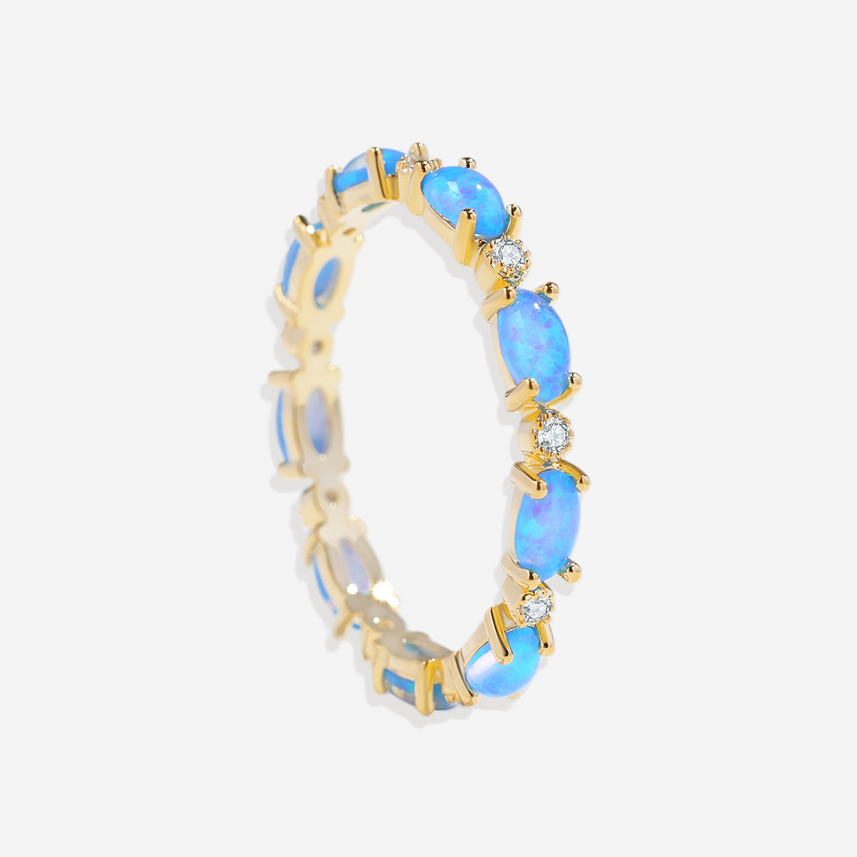 Mint & Lily Eternity Fire Opal Ring