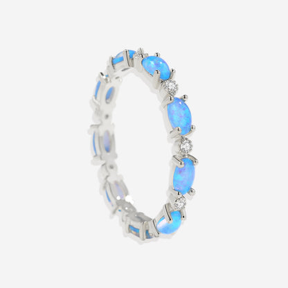 Mint & Lily Eternity Fire Opal Ring