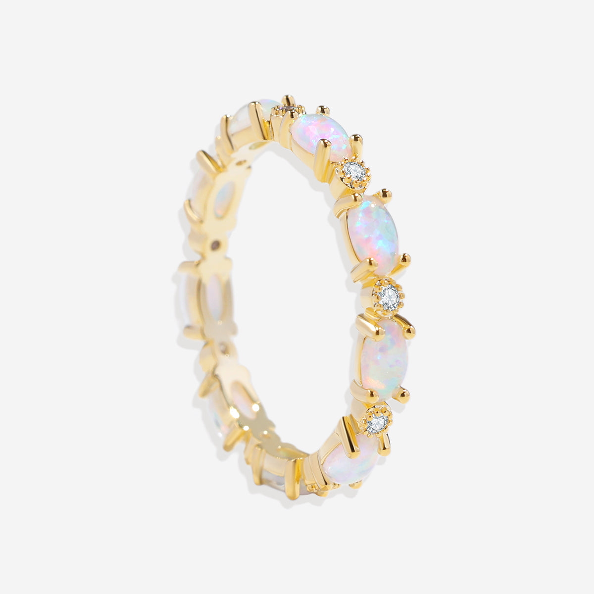 Mint & Lily Eternity Fire Opal Ring