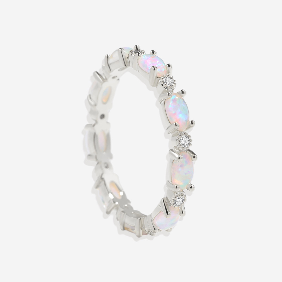 Mint & Lily Eternity Fire Opal Ring