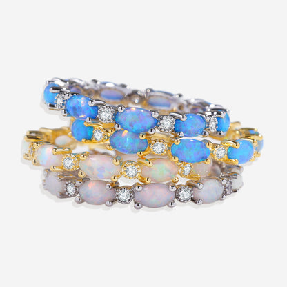 Mint & Lily Eternity Fire Opal Ring