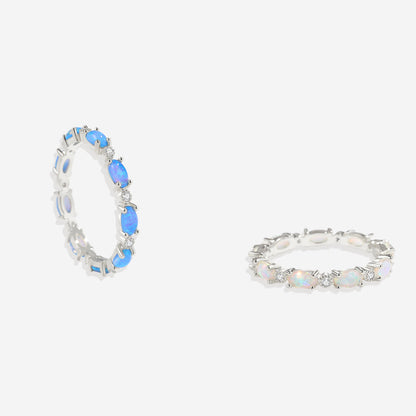 Mint & Lily Eternity Fire Opal Ring