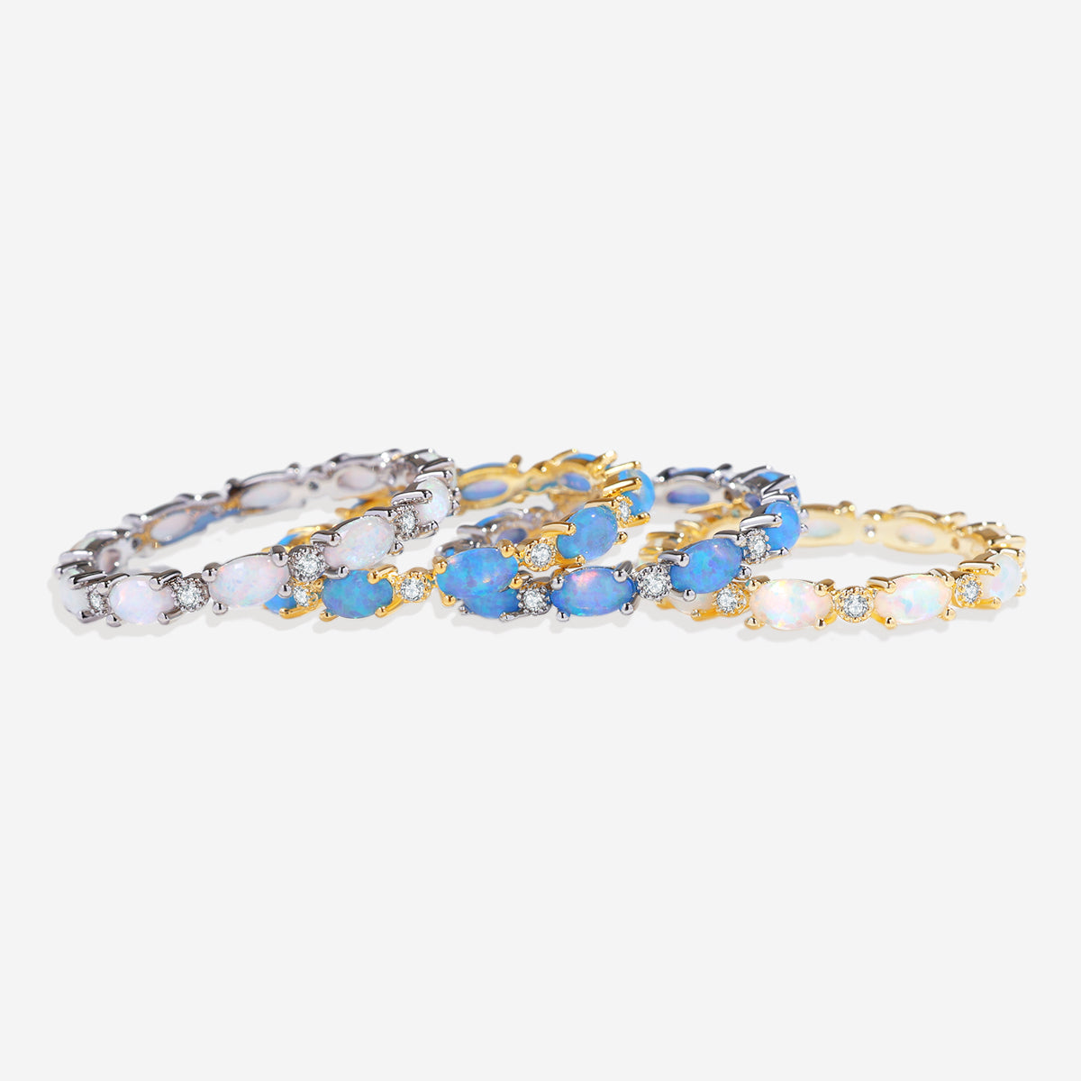 Mint & Lily Eternity Fire Opal Ring