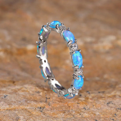 Mint & Lily Eternity Fire Opal Ring