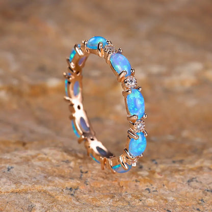Mint & Lily Eternity Fire Opal Ring