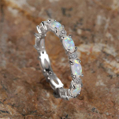 Mint & Lily Eternity Fire Opal Ring