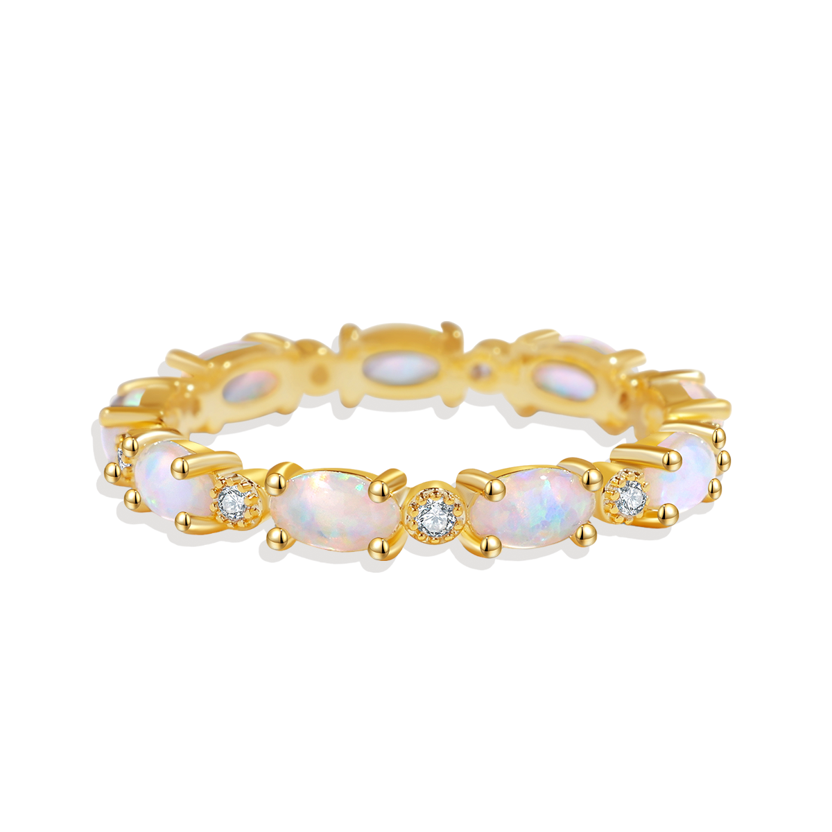 Mint & Lily Eternity Fire Opal Ring