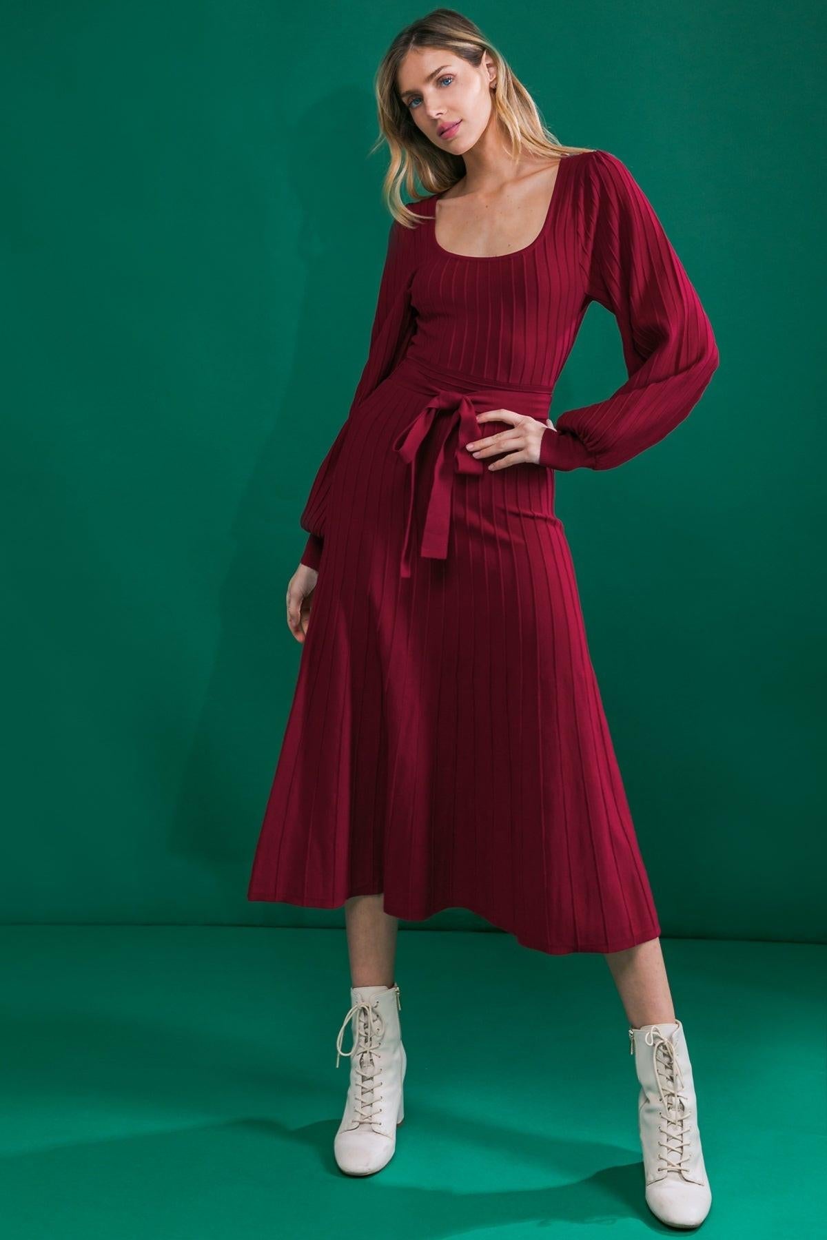 Keep Looking up Sweater Midi Dress