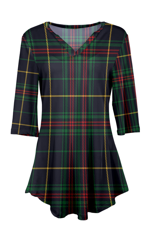Navy & Green Plaid Holiday Print-