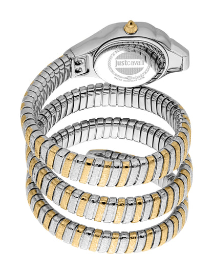 Jc1l271m0055 Just Cavalli Women's Two Tone Gold/Silver Watch with Silver Dial