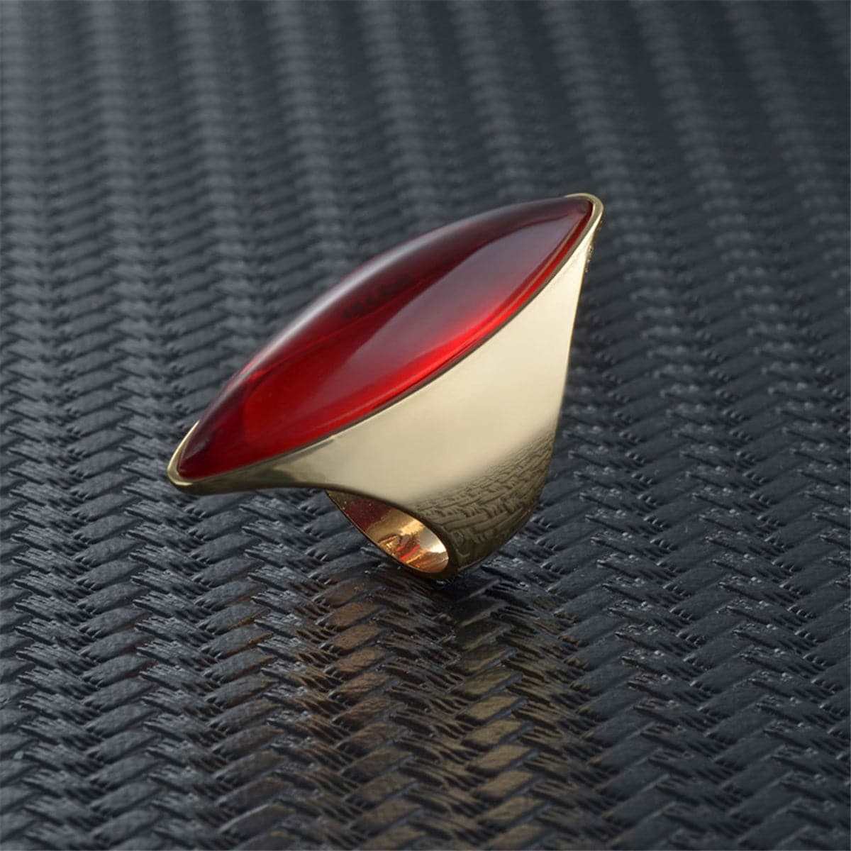 Red Crystal & Rose Goldtone Marquise-Cut Ring