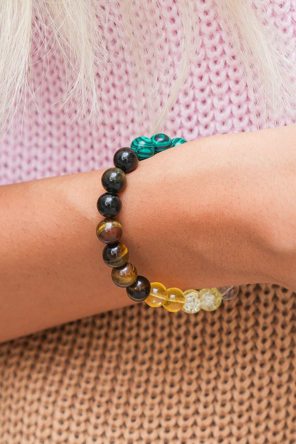 Gemma Crystal Beaded Elastic Bracelet - Canton / ONE