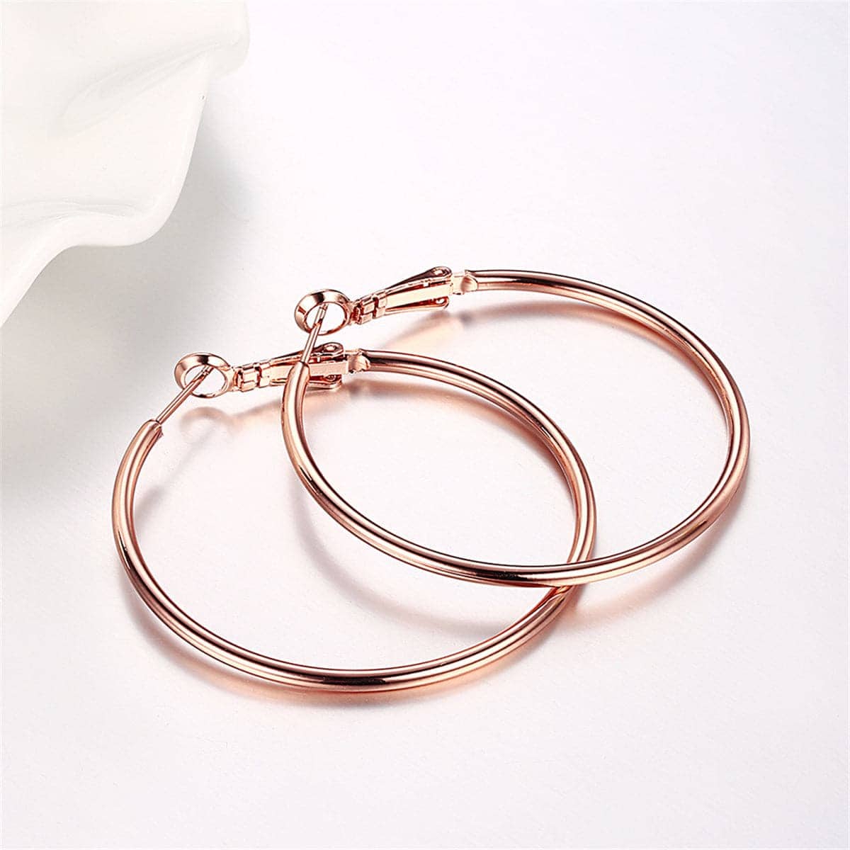 Rose Goldtone Hoop Earrings