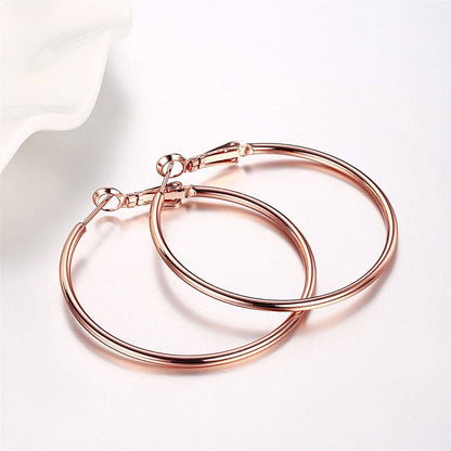 Rose Goldtone Hoop Earrings