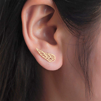 Goldtone Openwork Wing Stud Earrings