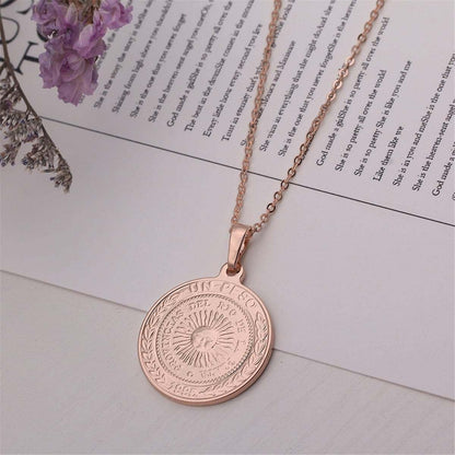 Rose Goldtone Argencoppere Peso Pendant Necklace
