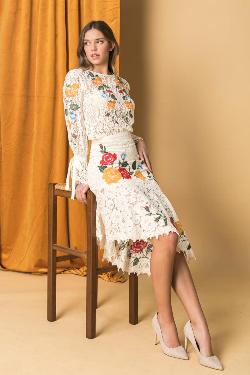 Embroidered Lace Top