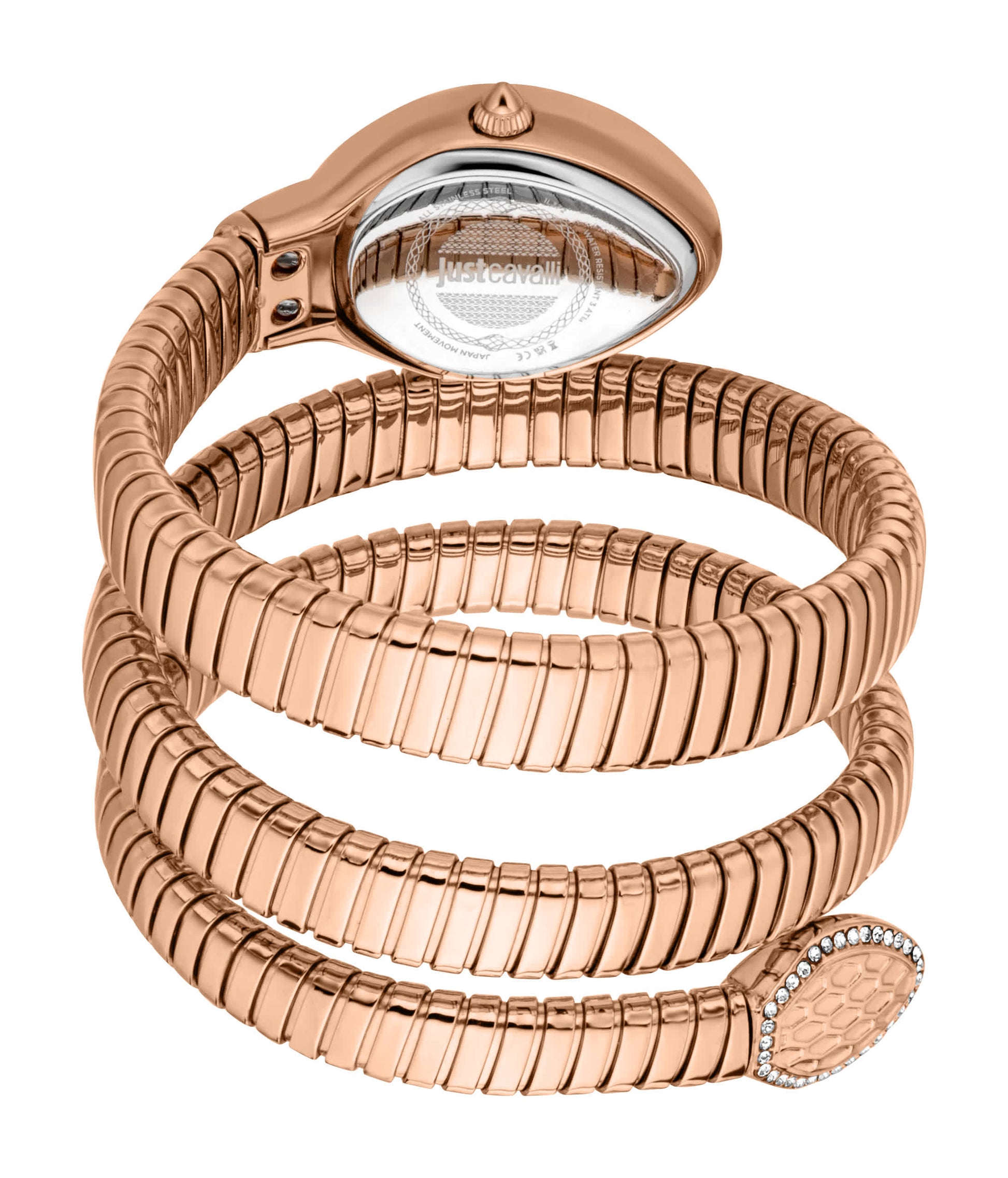Just CAVALLI Women Watch, Rose Gold Color Case, Silver Dial, Rose Gold Color Metal Bracelet, 2 Hands, 3 Atm-2