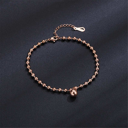 Rose Goldtone Bead Anklet